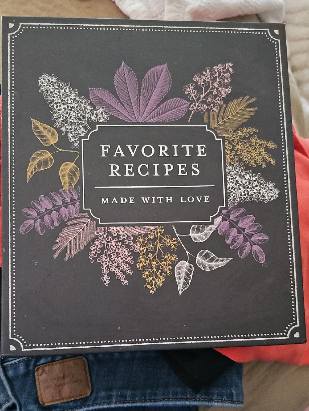 Favorite Recipes Recipe Binder- Black Floral Cover